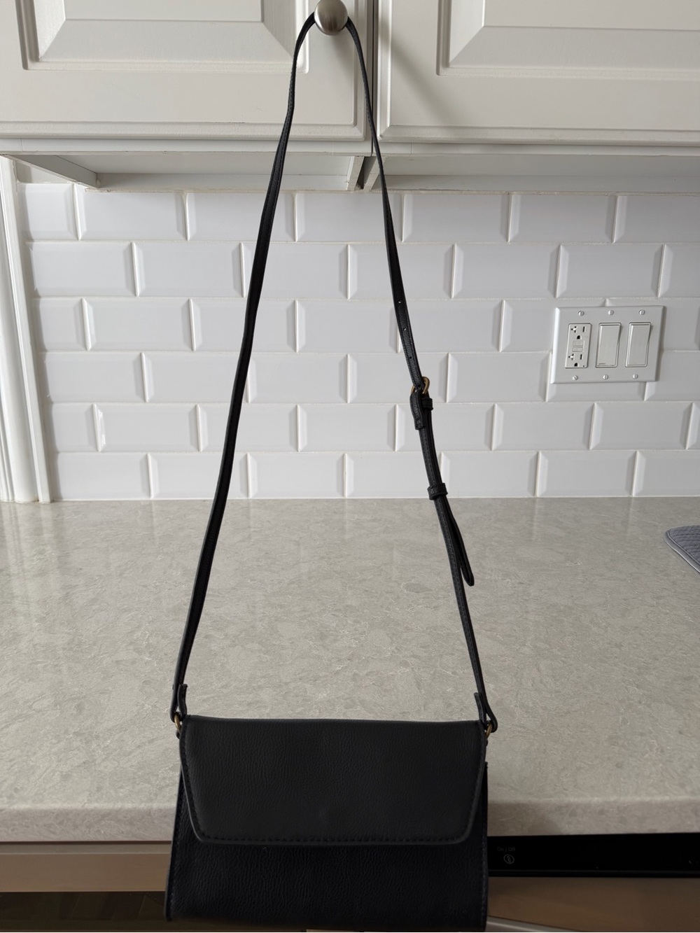 Universal Thread Black Pebbled Leather Crossbody Bag